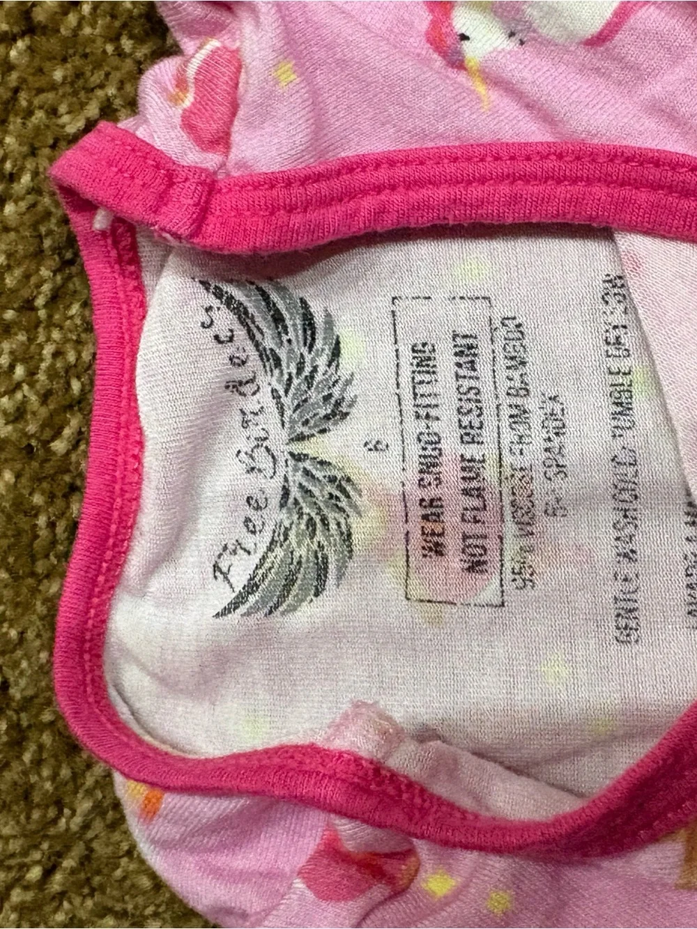Free Birdees Bamboo Pink Unicorn & Rainbow Pajama Set